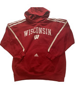 Adidas￼ Wisconsin Badgers Red Hoodie Sweatshirt NCAA Youth Medium - £15.71 GBP