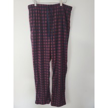 Nautica Sleepwear Pajama Pants Medium Mens Blue Red Check Straight Leg Pockets - £13.24 GBP
