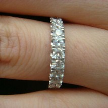 Diamante Anello di Matrimonio 14K Placcato Oro Bianco Donna Anniversario 0.65CT - £218.69 GBP