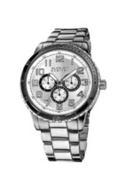 NEW August Steiner AS8060SL Men&#39;s Silver Alloy Metal Case Casual Chrono ... - £30.03 GBP