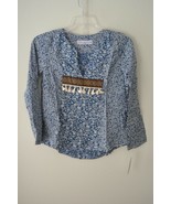 Lucy Love Womens Blue Creek Top Fig &amp; Paisley Blouse Sz XS NWT - $14.84