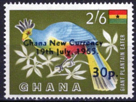 ZAYIX Ghana 223 MH Surcharged Birds Giant Plantain Eater Plants 042623S164 - £3.21 GBP
