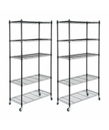 2X 5-Tier Storage Shelf Rack Wire Unit Shelves For Home Office With Whee... - £125.99 GBP