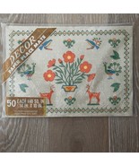 Vintage Wildlife Floral Theme Paper Placemats Set of 50 14&quot; x 10&quot; NEW - £26.63 GBP