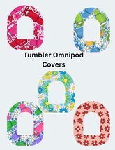 Omnipod Cover Tumbler and Flowers Theme Style Pack of 5 - $12.99