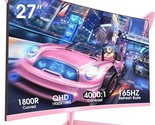 Pink 27 Inch Curved 1800R Computer Monitor Fhd 1080P Va Panel Gsync Gami... - $405.99