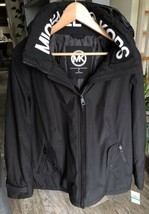 Michael Kors Secret Hooded Logo Jacket Coat Black Women Large New W Tags... - $99.99