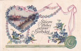 Sincere Wishes On Your Birthday Flowers Augusta MO Marthasville Postcard C49 - £2.34 GBP