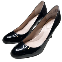 LANDS&#39; END black patent leather almond toe 4” heels with leather soles s... - $33.87
