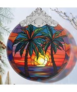 PALM TREES Stained Glass Suncatcher Christmas Ornament Keepsake Gift - $271.03 MXN
