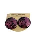 Vintage Textures by Roman Clip On Earrings Pink Black Textured Dome 1.5 ... - $14.40