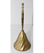 Vintage Brass Handheld Bell Made In India 6 3/8&quot; Dinner Bell Swirled - £11.93 GBP