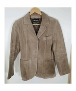 Vintage Split End Suede Leather Blazer Beige Tan Women&#39;s Size Medium M (#8) - $336.08 MXN