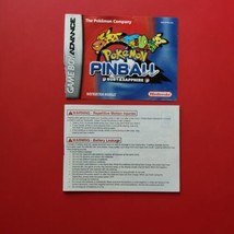Pokemon Pinball: Ruby &amp; Sapphire Manual Game Boy Advance - No Game or Box - £10.96 GBP