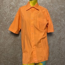 Mens Vintage Tommy Hilfiger Bright Orange Short Sleeve Shirt Size XL - £20.06 GBP