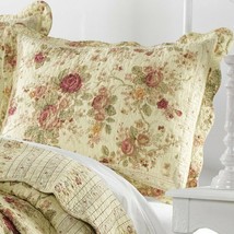 Greenland Home Fashions - 100% Cotton Antique Rose Quilted Pillow Sham, Standard - £43.95 GBP