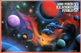 Ocean Fire with Dolphins 1000 Piece Fantasy Art Jigsaw Puzzle 1996 NEW SEALED - $38.69