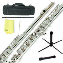 Sky Nickel Plated Close Hole C Flute w Case, Stand, Cleaning Rod, Cloth ... - £94.42 GBP
