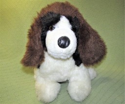 WHIMSY PLUSH PUPPY 14&quot; VINTAGE DOG STUFFED ANIMAL 14&quot; SITTING BROWN BLAC... - £20.53 GBP