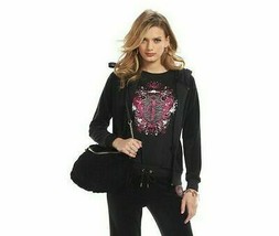 Juicy Couture Black w Pink Glitter Logo Tee Shirt Top 1X Plus - £31.46 GBP