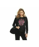 Juicy Couture Black w Pink Glitter Logo Tee Shirt Top 1X Plus - £31.60 GBP