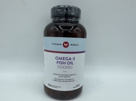 250 Count: Vitamin World OMEGA-3 Fish Oil 1000mg 300mg Active Omega Exp:... - £23.44 GBP