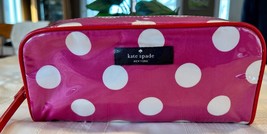 Kate Spade Small Henrietta Polka Dot Cosmetic Toiletry Zip Top Case Pouch Pink - £15.05 GBP