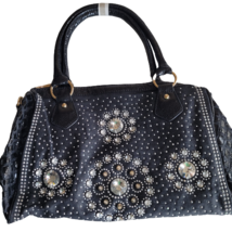 Rhinestone Black Handbag Handbag Fashion Purse Bag Bling Detachable Stra... - £23.66 GBP