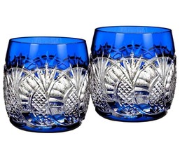 Waterford O&#39;Leary Seahorse Cobalt Blue SET/2 Tumblers DOF Glasses #40000645 New - £480.95 GBP