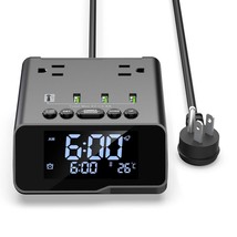 Electronic Alarm Clock With Usb Charger Power Strip, 6Ft Power Cord Alar... - £41.76 GBP