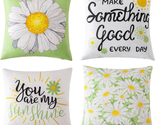 Green Daisy Decorative Pillow Covers 4 Pack, 18X18, Garden Style, Home a... - £22.98 GBP