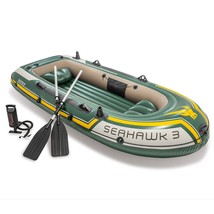 Intex Seahawk 3, 3-Person Inflatable Boat Set with Aluminum Oars and Hig... - £135.16 GBP