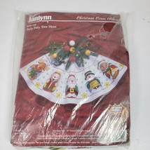 Vintage Janlyn Christmas Cross Stitch Tree Skirt 45&quot; Round - $26.18