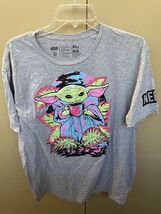Star Wars NEFF Shirt Mens XL Mandalorian Baby Yoda Graphic The Child Gray - $6.48