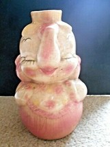 Elephant Porcelain Flower Vase Pink and Cream in color - $6.92
