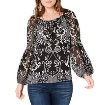 allbrand365 designer Womens Crinkle Sleeve Top Color Black Size Small - £39.21 GBP