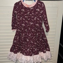 Size 4 girls floral and lace dress - £18.50 GBP