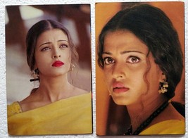 Bollywood Actor Aishwarya Rai Bachchan 2 Postales Lote Set #2 India - £15.59 GBP