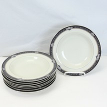 Mikasa Gothic Rose Rim Soup Bowls 8.5&quot; Lot of 8 - £51.54 GBP