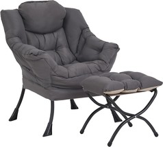 Large Accent Lounge Chair With Armrests And A Side Pocket, Ideal For Bedrooms, - £99.08 GBP