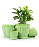 Flower Pot, 7.5/6.6/5.8/5.0/4.3/3.5 Inches, 6Pcs Plastic Flower Pot, - £15.72 GBP