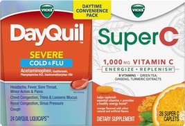 Vicks DayQuil &amp; Super C Convenience Pack: DayQuil Severe Medicine for Cold &amp; Flu - £20.78 GBP