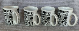 Set of 4 Disney Mickey Mouse All Over Faces of Mickey - Coffee Mug Cup Brand New - £39.32 GBP
