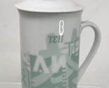 Vintage Starbucks Tea In Many Languages Ceramic Mug with Lid 1998 - $19.75
