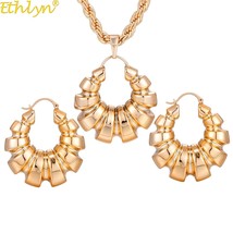 Ethlyn Gold Color Nigerian/African Women Traditional Jewelry Set Wedding Party A - £28.80 GBP