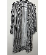Zara Basic Collection Women’s Black White Striped Kimono Tie Waist Size ... - €50,40 EUR