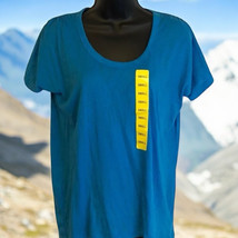 Kersh turquoise blue burnout crew neck tee T Shirt women&#39;s size S Small - $11.60