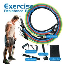 11 PCS Bands Resistance Exercise Yoga Fitness Loop Circle Hip Booty Elastic Sit - £21.32 GBP