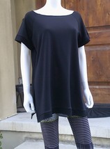 Tunic Top by Onzie (Flow Yoga Split Sweatshirt), size M/L, black color - $29.21