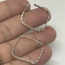 Sterling Silver Square Rigged  Hoop  Earrings - $31.50